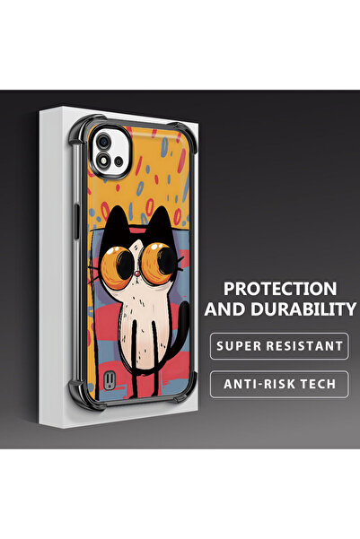 ucuc حافظة واقية من السيليكون الشفاف المتوافقة مع Realme C20/C20A بأنماط القط...