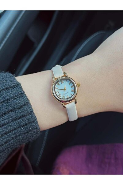 MERW Remy Model Cream Color Leather Cord Vintage Series Women's Wristwatch