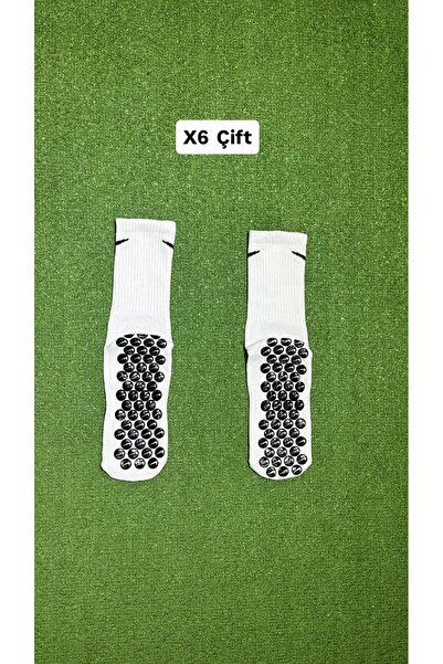 sporthome 6 Çift Kaymaz Tabanlı Silikon Futbol Tenis Plates Antrenman Çorabı