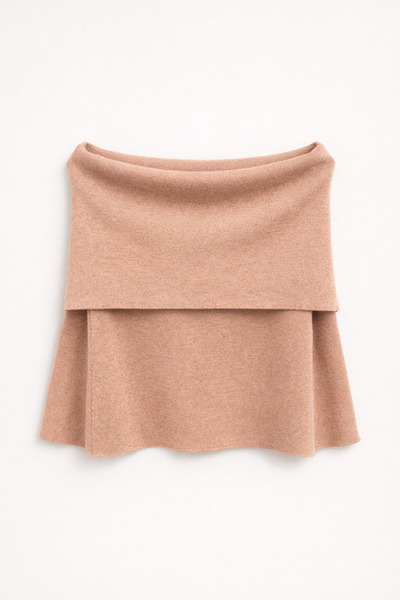 Mixray 7009 Women's Madonna Collar Knitwear Blouse Mink