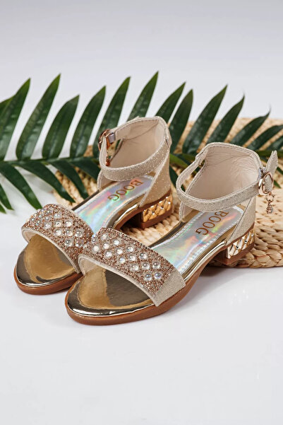 Zaira Sandale fete aurii din material textil Maren2 #21739 - 31