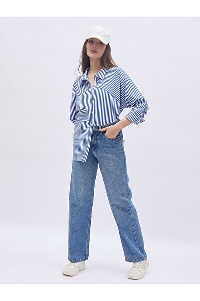 Styli Plus Size Striped Long Sleeves Shirt