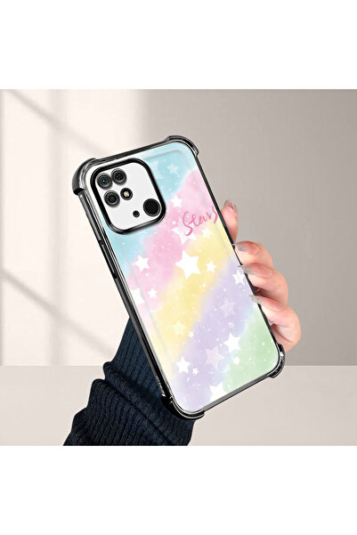 ucuc حافظة حماية من السيليكون الشفاف المتوافقة مع Xiaomi Redmi 10C بأنماط قوس...