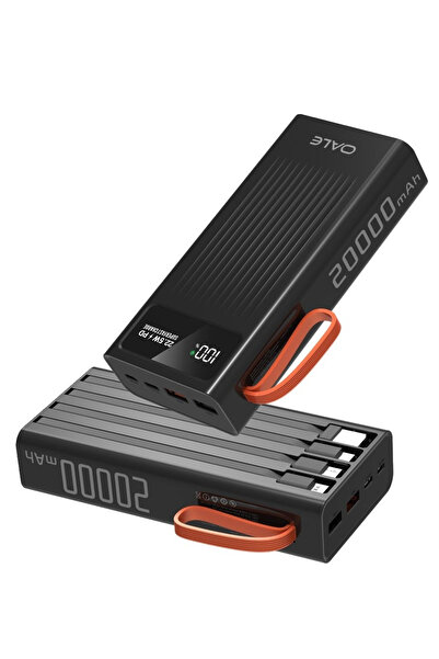 Muchmy شاحن متنقل مزود بكابلات مدمجة، سعة 20000 مللي أمبير، بقدرة 22.5 واط، محطة شحن سريع بتقنية PD، 5 منافذ إخراج و3 منافذ إدخال.