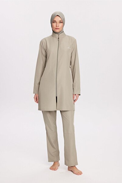 Haşema Green Woven 5 Piece Full Hijab Swimsuit Set 6026