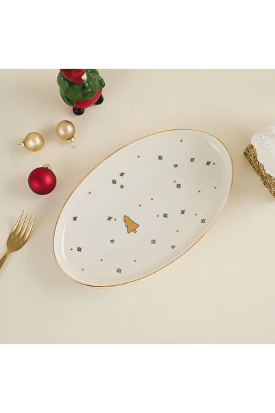 Aryıldız New Year Tree Kayık Tabak 25 cm