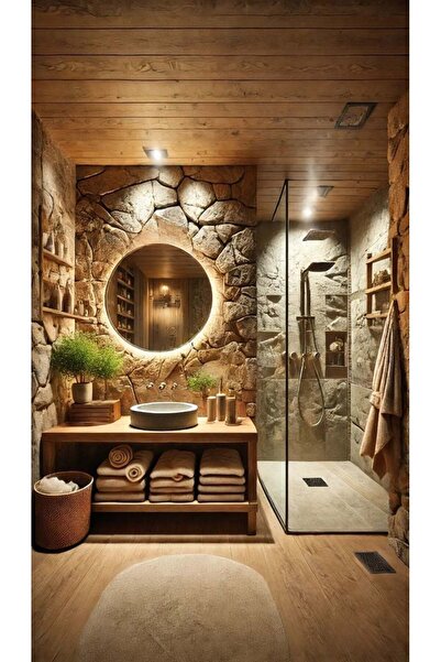 Bamena Wood Kün Ahşap Lavabo Dolabı
