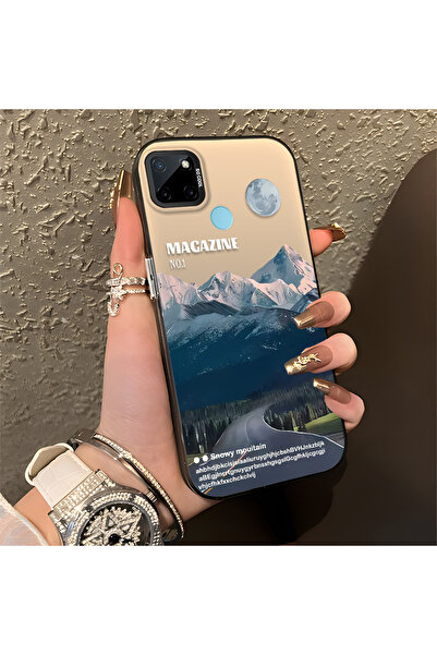 ucuc حافظة مضادة للسقوط من السيليكون المتوافقة مع Realme C25Y/C21Y، بأنماط قم...