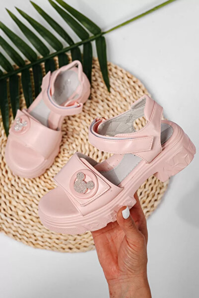 Zaira Sandale fete roz din piele ecologica Amira #22166 - 34