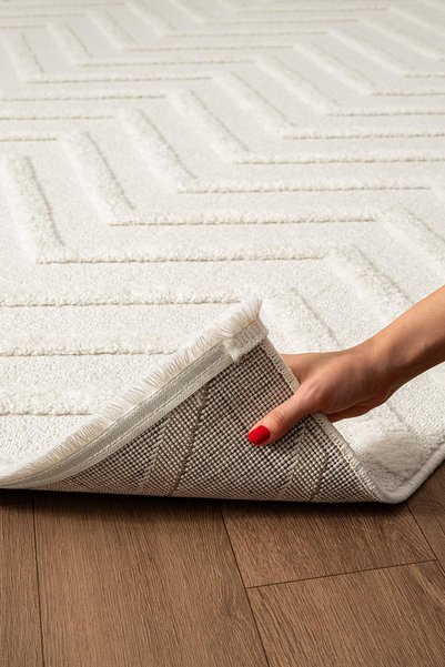 Cotto Home Arta CT012A Beyaz Halı Dekoratif Sisal Yumuşak Bukleli Tozsuz Salon Halısı Yatak Odası Iskandinav
