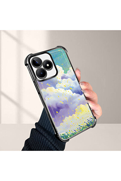 ucuc حافظة واقية من السيليكون الشفاف المتوافقة مع هاتف Realme C51، أنماط سحاب...