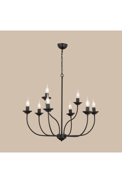 Bella Maison Merida 8'li Avize Siyah (65x94 cm)