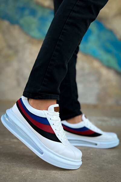 Lucy Shoes حذاء رياضي رجالي YG171 Ariaso برباط يومي من الجلد CBT - أبيض