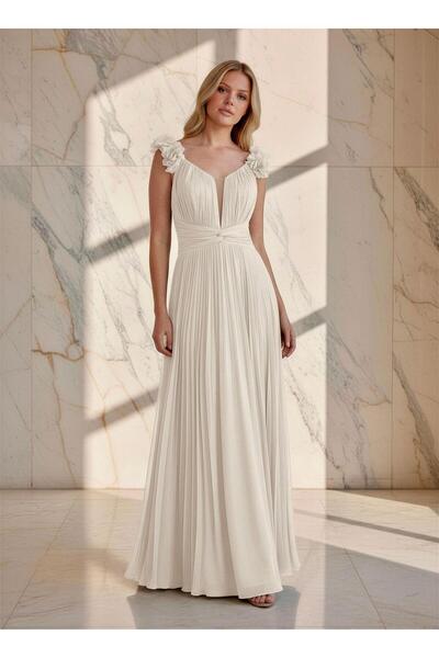 MAXXE 6169ŞİF ÇİÇEKLİ ŞİFON ELBİSE