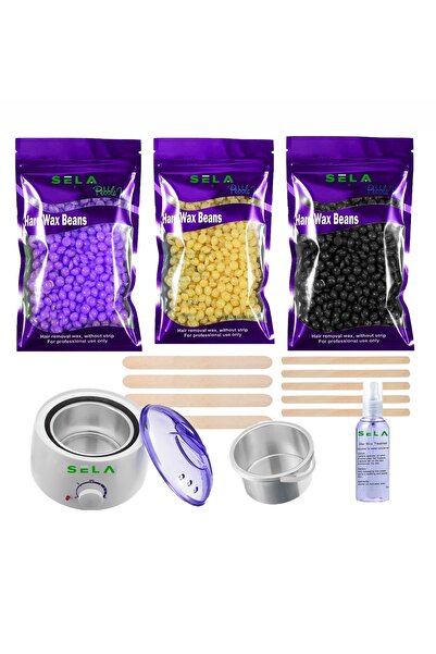 SELA Kit de epilare nr. 202 cu 3 granule de ceară reutilizabile 3 x 500 g