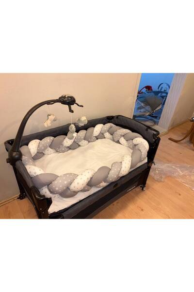 Cozibo واقي سرير محبوك ثلاثي الطبقات بطول 350 سم - واقي سرير