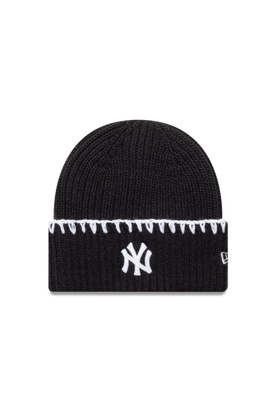 NEW ERA Șapcă Chunky Topstitch Beanie New York Yankees neagră OSFM pentru femei