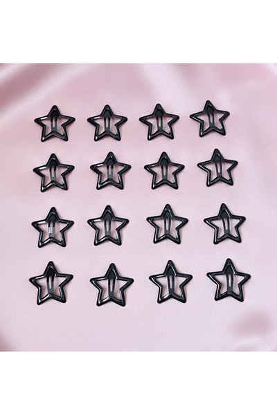 EFSU BİJUTERİ 10 Adet Siyah Çıtçıtlı Yıldız Toka