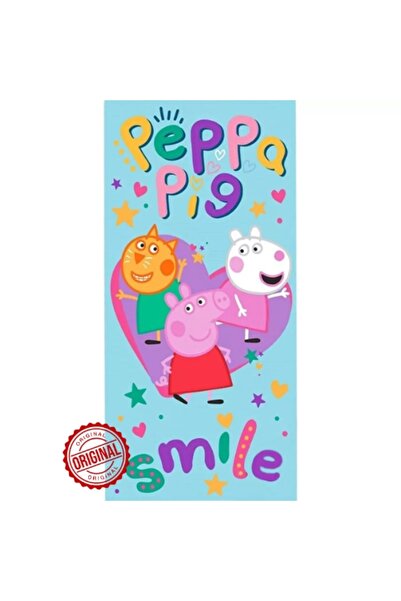 Peppa Pig ® Kids Beach and Bath Towel, High Absorbency Cotton, 70x140 cm, Blue