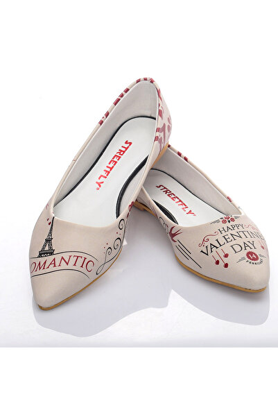 Streetfly حذاء باليه نسائي متعدد الألوان بطابع عيد الحب