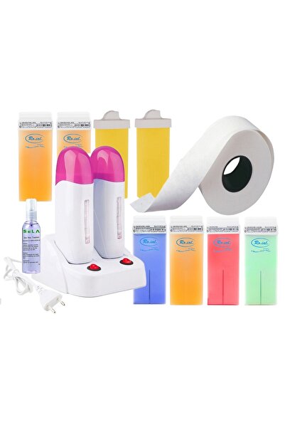 SELA Kit de epilare cu cartuș Royal nr. 58, încălzitor dublu de ceară roz