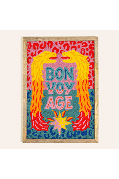 Zsa Zsa Zsu Rajpath Nakışlı Ağaç Dekoratif Duvar Panosu 50x35 Cm Renkli