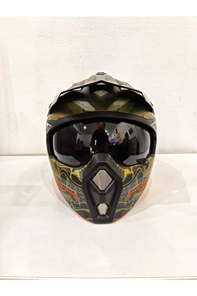 Sway FS-X1 SEUL WARRIOR ÇENE ÇIKAN SİYAH VİZÖRLÜ KASK