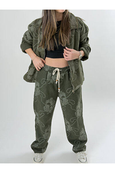 COCOPELLI Embroidered Women's Green Suit Coc2642