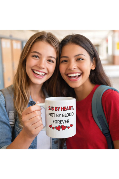 OEM Personalized white mug - "SIS BY HEART, NOT BY BLOOD FOREVER", Tipo-Art