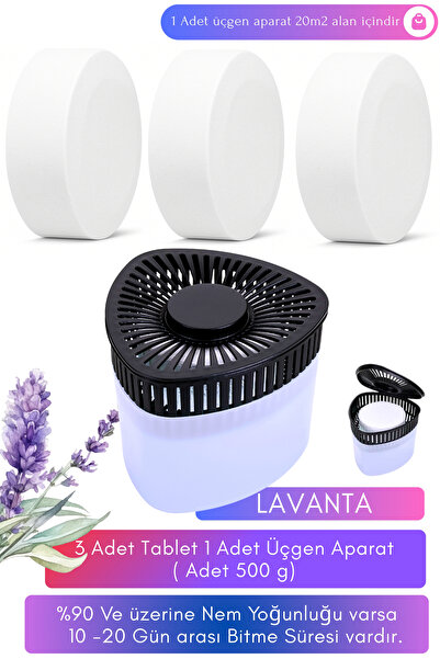 Saban 3 Adet 500g Tablet- 1 Adet Üçgen Aparat, Lavanta Esanslı,| Küf Ve Rutub...