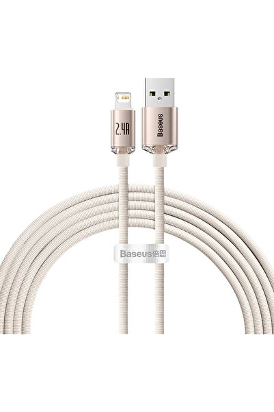 Baseus Crystal Shine Series USB cable - Lightning 2,4A 20W 2m pink (CAJY001204)