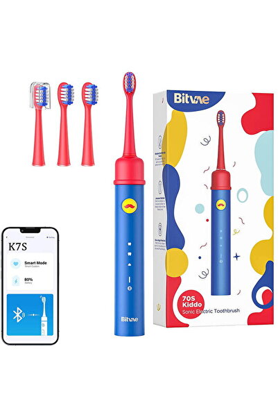 Bitvae Sonic Toothbrush with App for Kids, Bitvae Tip Set, BVK7S Blue, Up to 10
