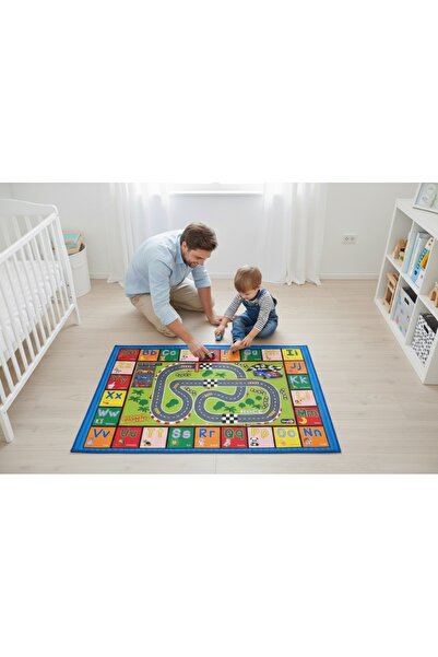 Tinyup سجادة ألعاب الأبجدية (مسار السباق) 150×100 سم