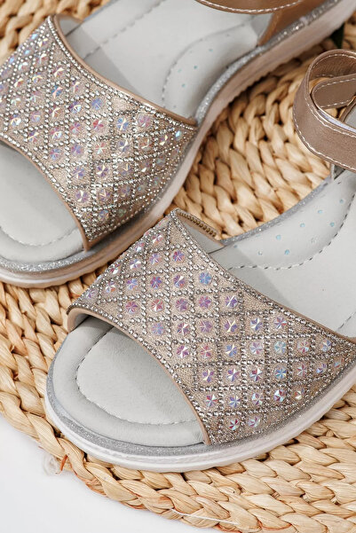 Zaira Χρυσά σανδάλια για κορίτσια από οικολογικό δέρμα Yara #21731 - 36