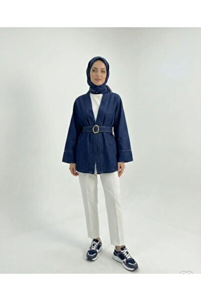 ASES Geniş manşetli kot ceket