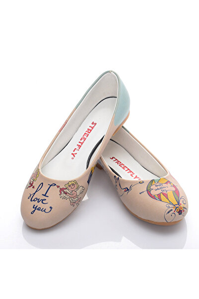 Streetfly Valentine's Day Themed Multicolored Women's Ballerinas