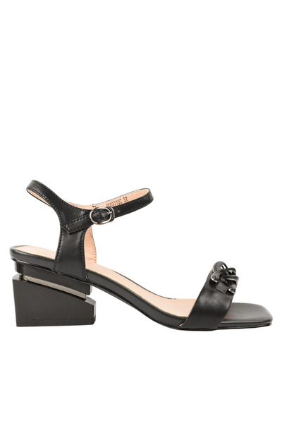 Epica Sandale elegante, damă, EPICA, negre, piele, cu toc