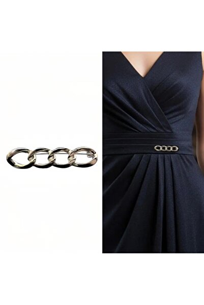 Vira Rise Siyah Zincir Şekilli Pantolon Bel Sıkıştırıcısı Kemer Aksesuarı,Yak...