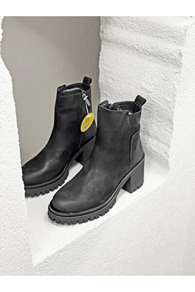 Mammamia D25KB-8370 HAKİKİ DERİ 8CM KALIN TOPUKLU BOT KADIN