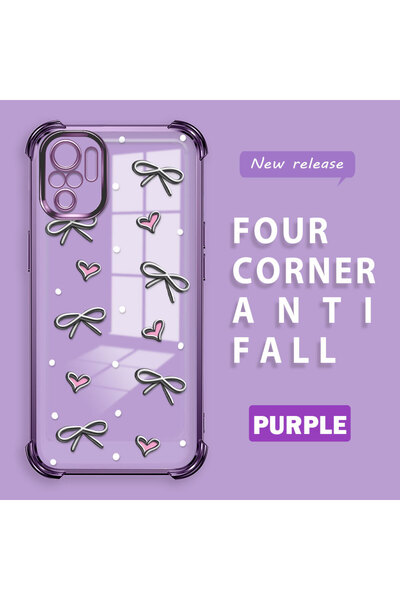 ucuc حافظة حماية من السيليكون الشفاف المتوافقة مع Xiaomi Poco M5S بأنماط قلب