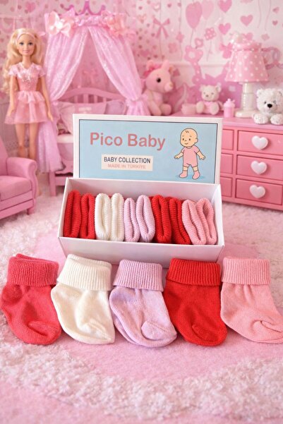 Pico Baby جوارب أطفال حديثي الولادة والأطفال من القطن العضوي بعلبة فاخرة، 5 أ...
