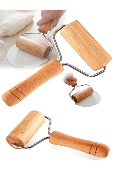 Tasarım Evi Ahşap Saplı Rulo Hamur Açıcı Merdane Pürüzsüz Oklava Pizza Börek ...