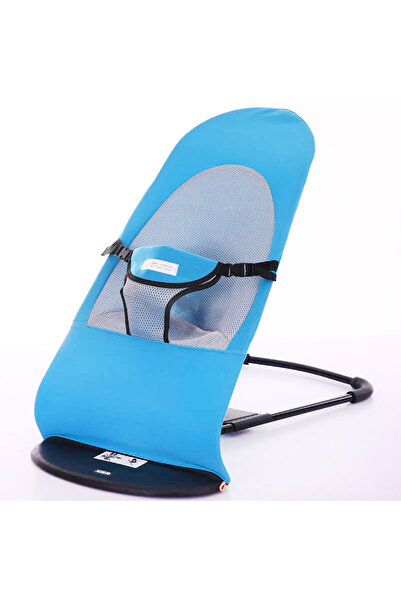 LITTLE ANGEL كرسي هزاز/مسند أطفال قابل للإمالة مع حزام أمان - أزرق