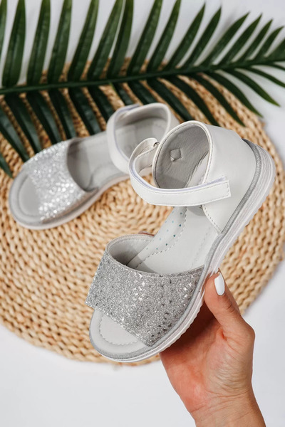 Zaira Λευκά σανδάλια για κορίτσια από οικολογικό δέρμα Eleri #21719 - 35