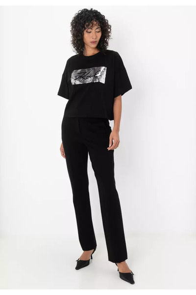 Karl Lagerfeld REVERSIBLE BLACK COTTON T-SHIRT