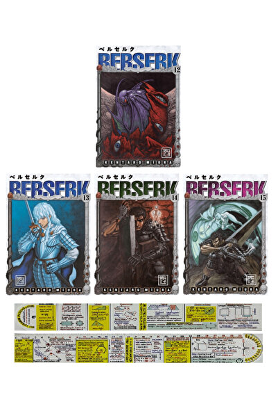 Destek Yayınları Berserk 12-13-14-15. Ciltler Manga Seti + Özel Cetvel