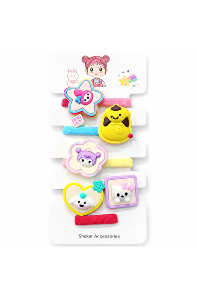 SHEKER HOME Kawai Kuromi and Friends Girls' Rubber Buckle Set - 5 Pieces