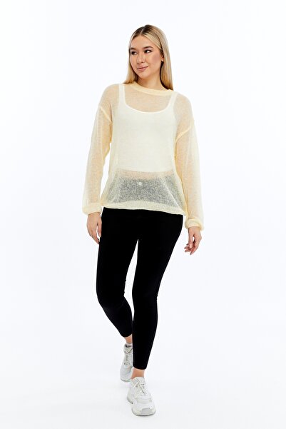 Maison La Femme Women's Knitwear Sweater Round Neck Slim Comfortable Fit