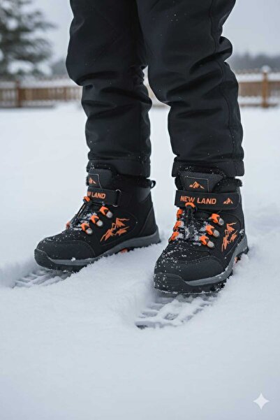 romex Children's Black Outdoor Winter Boots – Suitable for Snow and Cold Weather