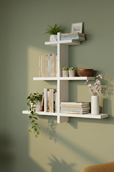 Milonsa Dekoratif Kitaplık Raf | Çok Amaçlı Duvar Rafı Organizer | Duvara Monte Kitaplık